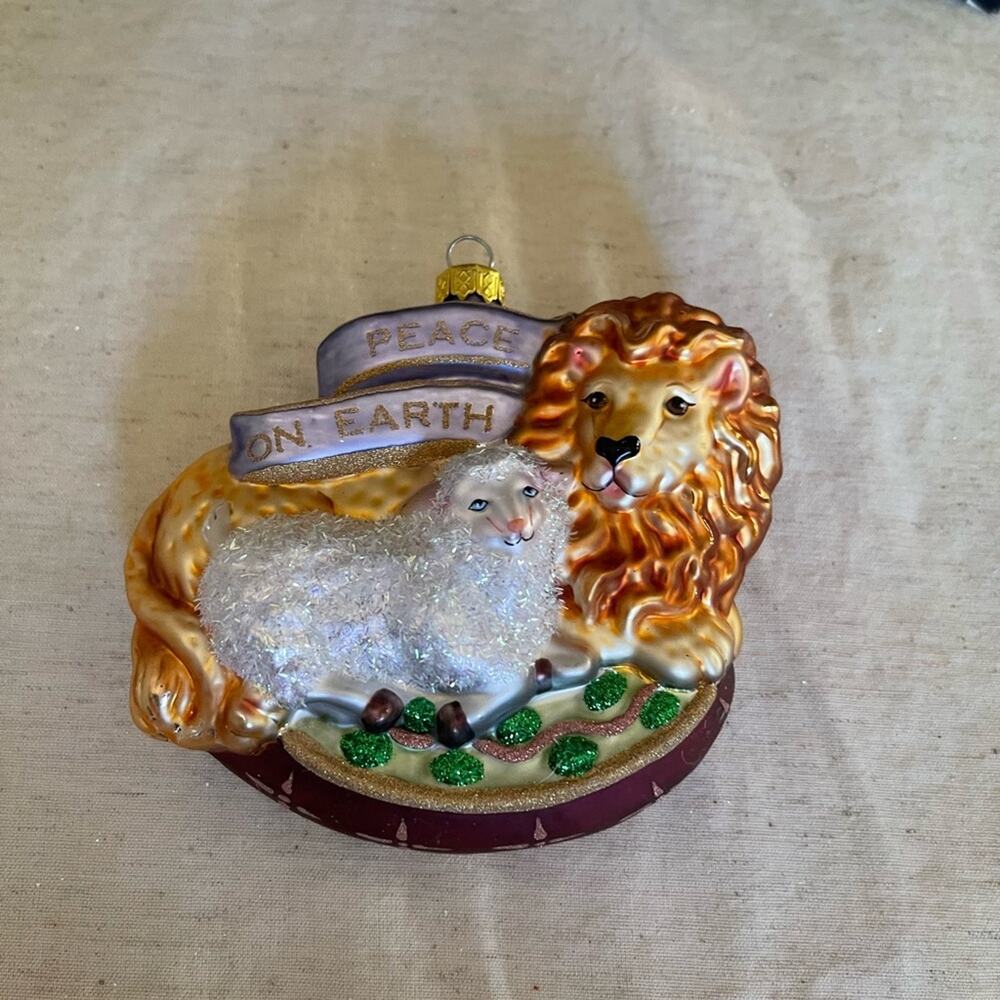 Peace on Earth blown glass ornament by OWC